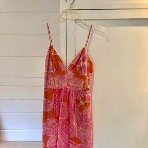 Trina Turk Pink + Orange silk/blend cocktail dress
